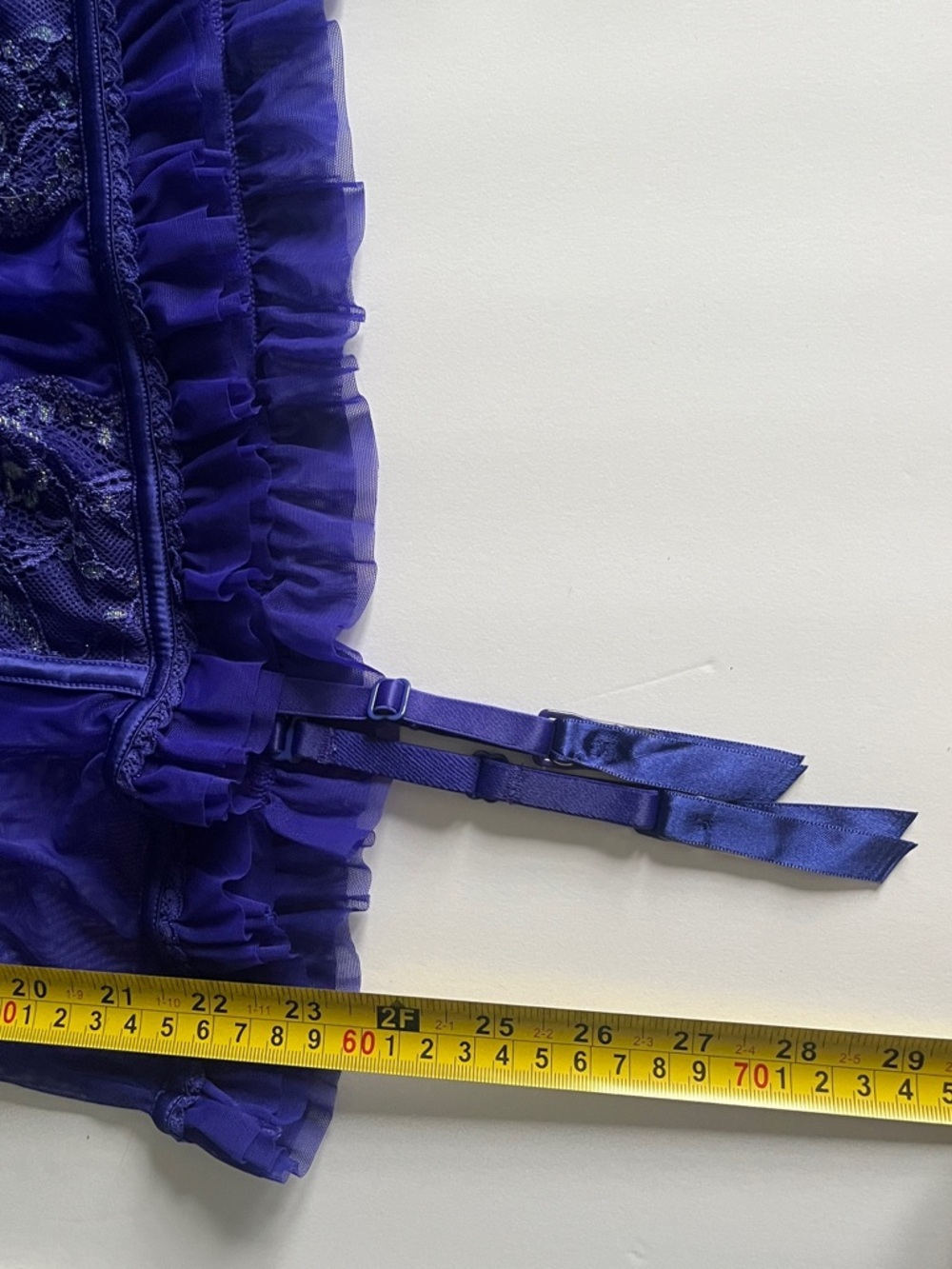La SENZA Black Strappy Teddy / Blue Chemise / Black Lace Corset Size Medium Lot - Picture 8 of 16